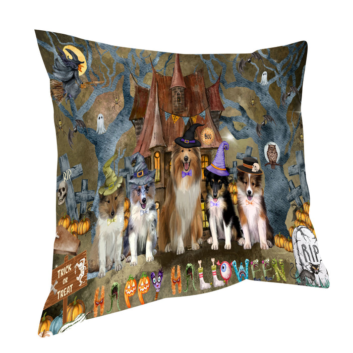Shetland Sheepdog Pillow: Explore a Variety of Designs, Custom, Personalized, Pet Cushion for Sofa Couch Bed, Halloween Gift for Dog Lovers