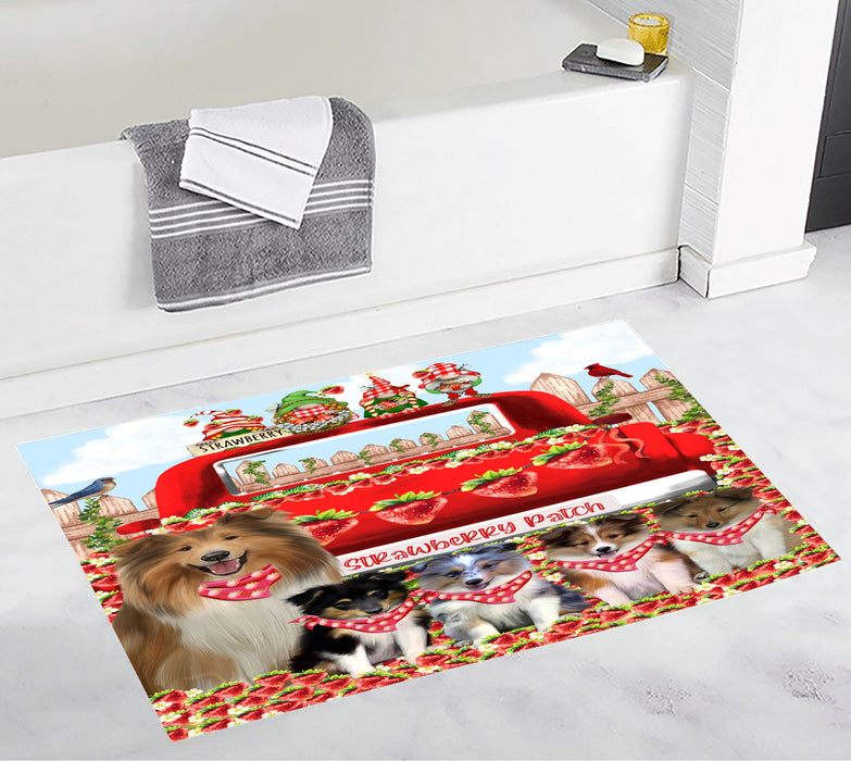 Shetland Sheepdog Custom Bath Mat, Explore a Variety of Personalized Designs, Anti-Slip Bathroom Pet Rug Mats, Dog Lover's Gifts