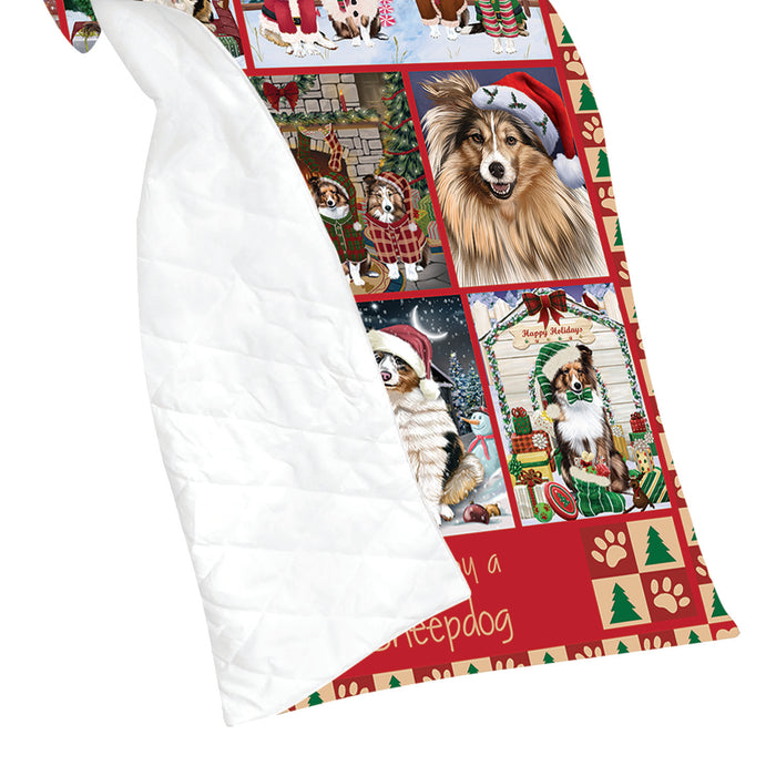 Love is Being Owned Christmas Shetland Sheepdogs Quilt