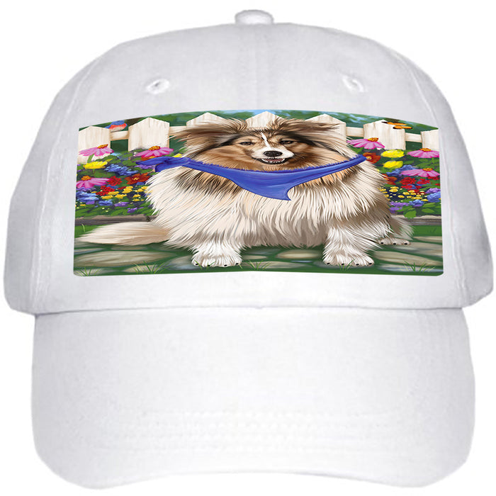 Spring Floral Shetland Sheepdog Ball Hat Cap HAT59757