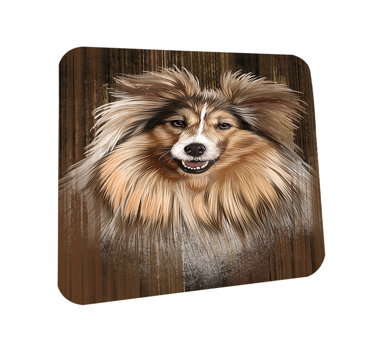 Rustic Shetland Sheepdog Coasters Set of 4 CST50439