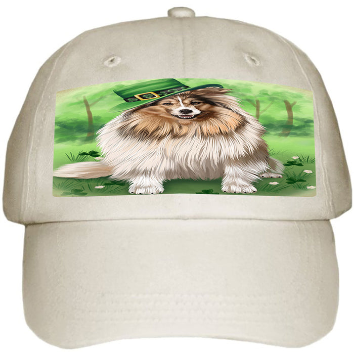 St. Patricks Day Irish Portrait Shetland Sheepdog Dog Ball Hat Cap HAT51912