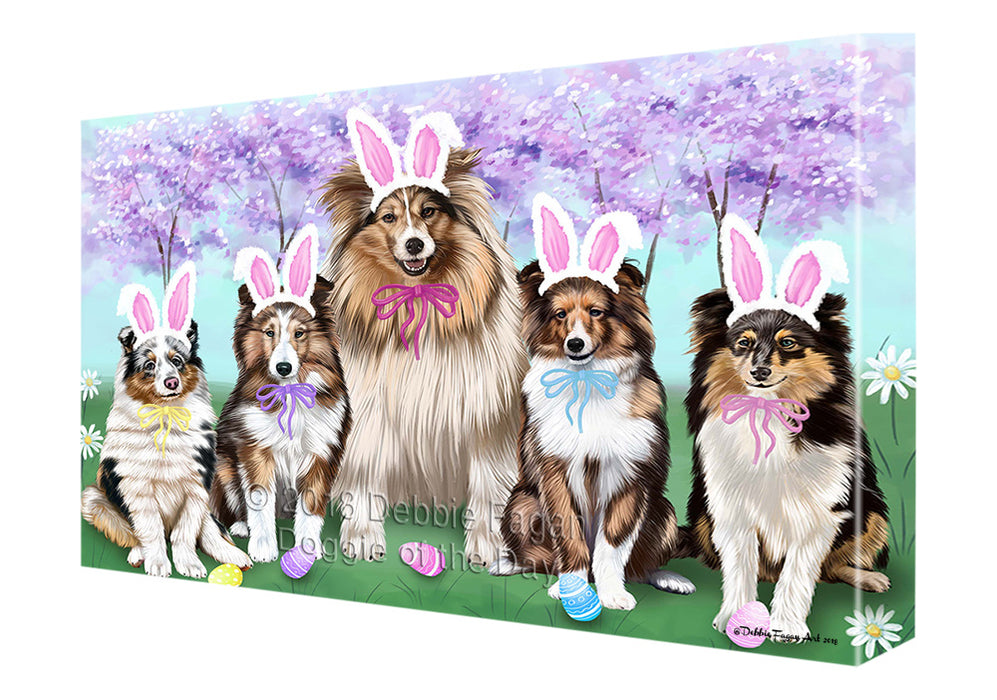 Shetland Sheepdogs Easter Holiday Canvas Wall Art CVS60150