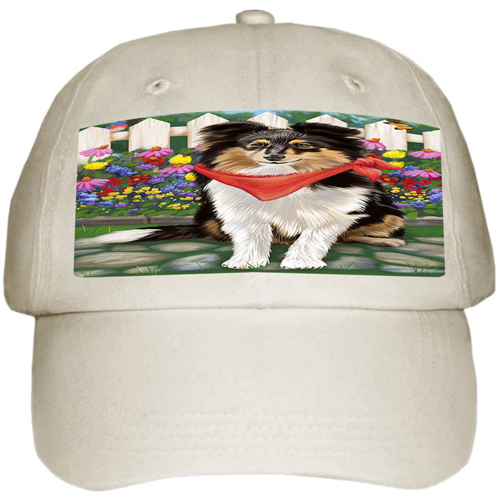 Spring Floral Shetland Sheepdog Ball Hat Cap HAT59760
