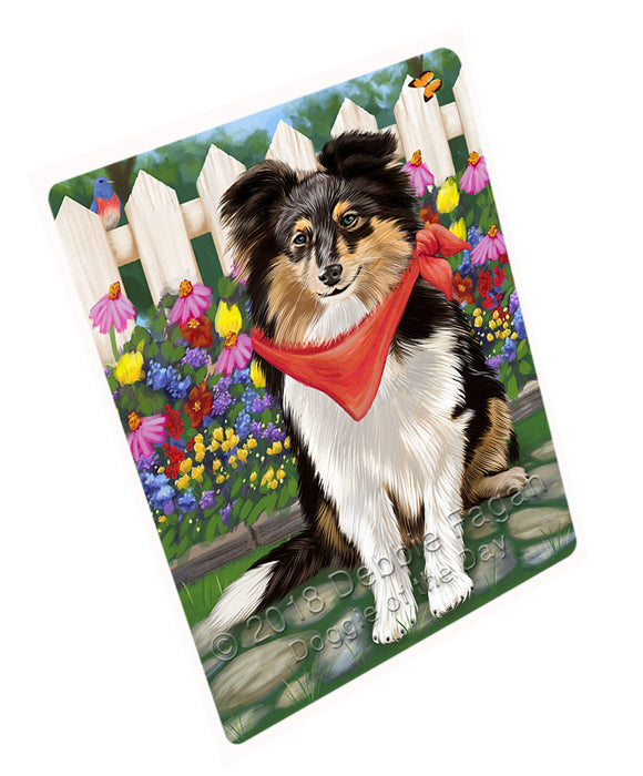 Spring Floral Shetland Sheepdog Cutting Board C54342