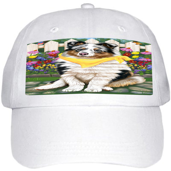 Spring Floral Shetland Sheepdog Ball Hat Cap HAT59763