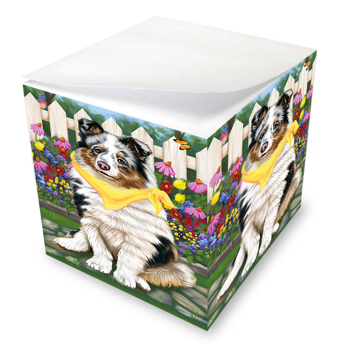 Spring Floral Shetland Sheepdog Dog Note Cube NOC52255