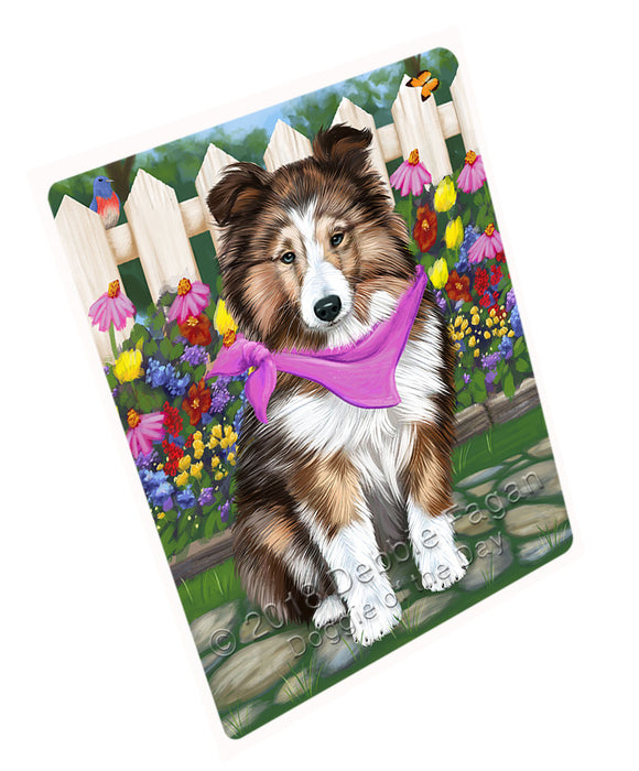 Spring Floral Shetland Sheepdog Cutting Board C54348