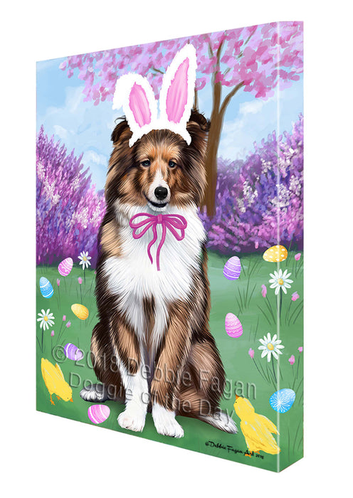 Shetland Sheepdog Easter Holiday Canvas Wall Art CVS60177