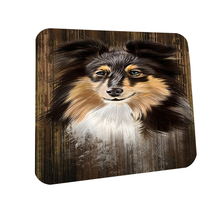 Rustic Shetland Sheepdog Coasters Set of 4 CST50442