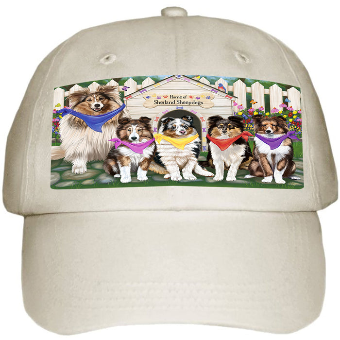Spring Dog House Shetland Sheepdogs Ball Hat Cap HAT54123
