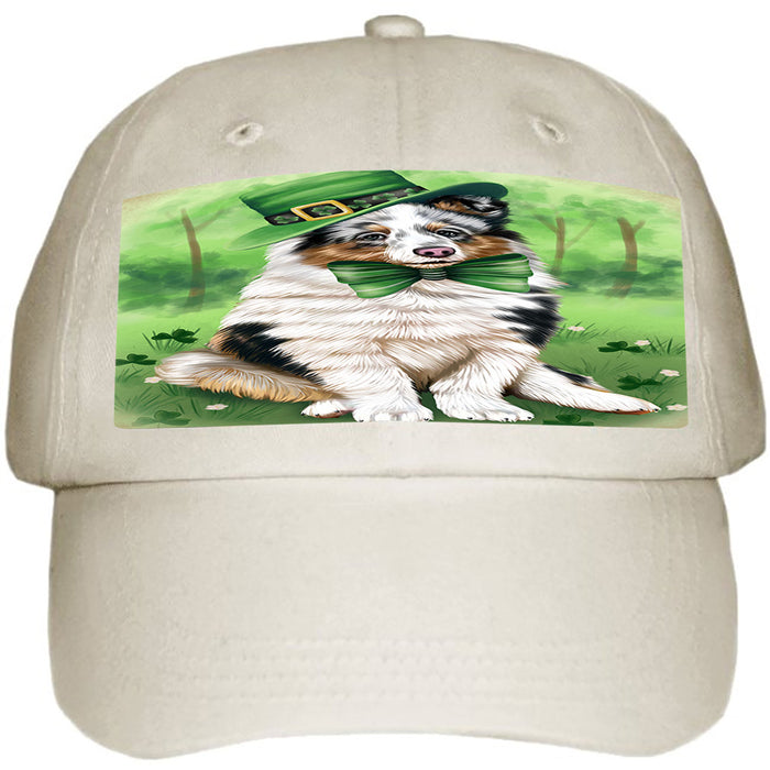 St. Patricks Day Irish Portrait Shetland Sheepdog Dog Ball Hat Cap HAT51924