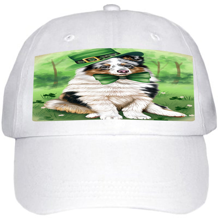 St. Patricks Day Irish Portrait Shetland Sheepdog Dog Ball Hat Cap HAT51924