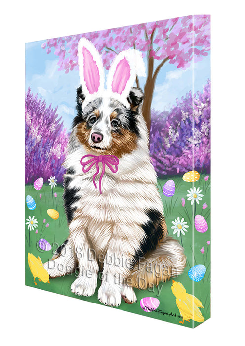 Shetland Sheepdog Easter Holiday Canvas Wall Art CVS60186