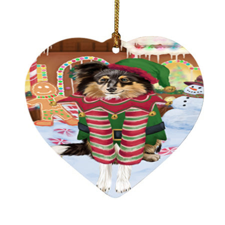 Christmas Gingerbread House Candyfest Shetland Sheepdog Heart Christmas Ornament HPOR56900