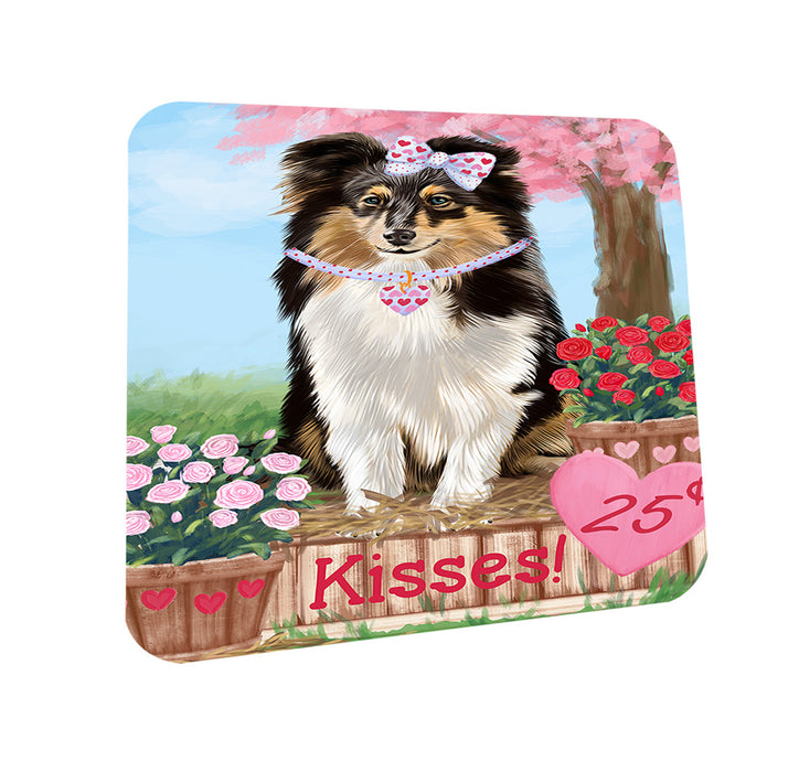 Rosie 25 Cent Kisses Shetland Sheepdog Coasters Set of 4 CST55986