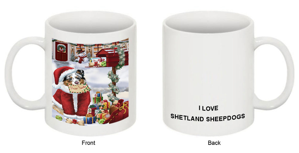 Shetland Sheepdog Dear Santa Letter Christmas Holiday Mailbox Coffee Mug MUG49325