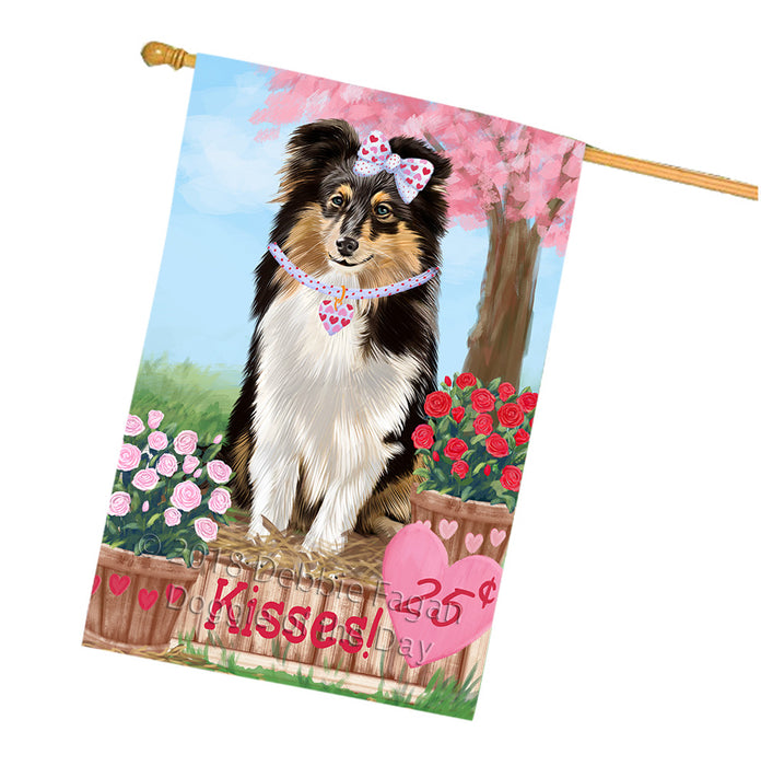 Rosie 25 Cent Kisses Shetland Sheepdog House Flag FLG56712
