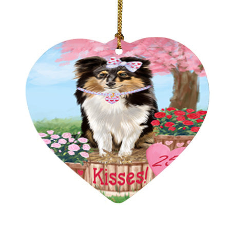 Rosie 25 Cent Kisses Shetland Sheepdog Heart Christmas Ornament HPOR56384