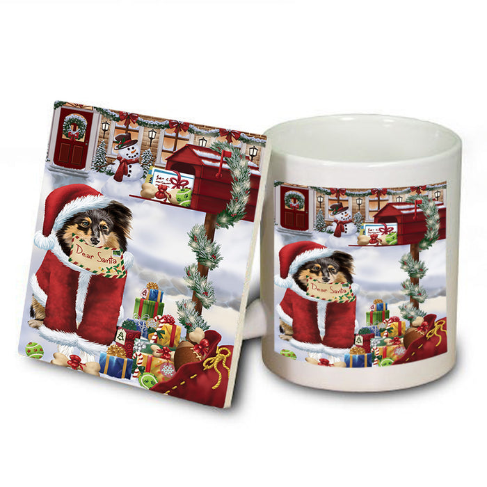 Shetland Sheepdog Dear Santa Letter Christmas Holiday Mailbox Mug and Coaster Set MUC53920