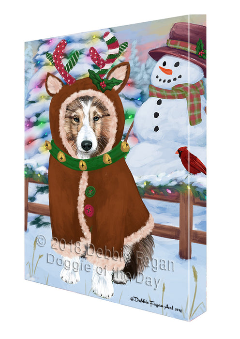 Christmas Gingerbread House Candyfest Shetland Sheepdog Canvas Print Wall Art Décor CVS131129