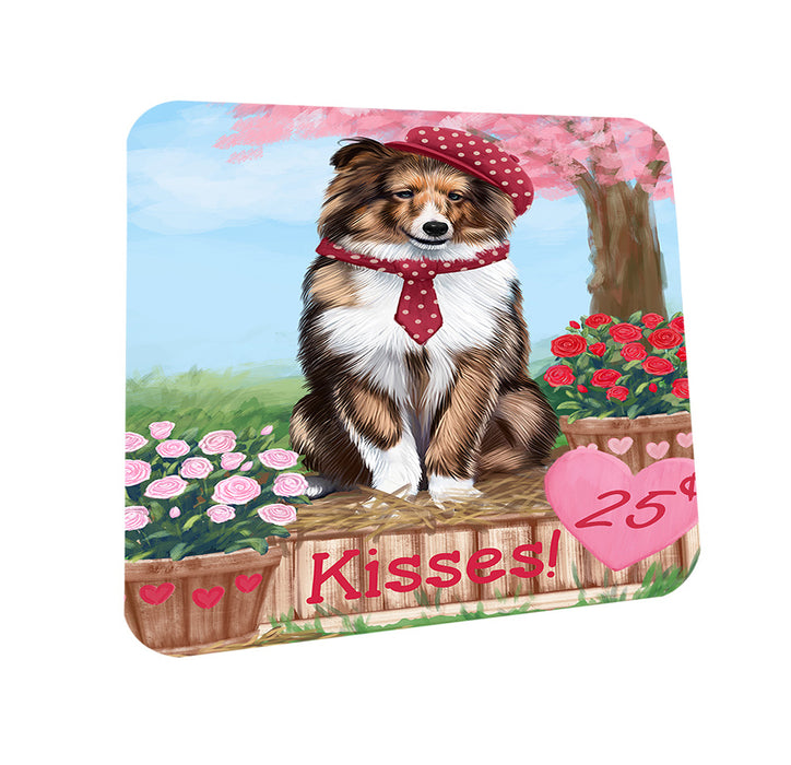 Rosie 25 Cent Kisses Shetland Sheepdog Coasters Set of 4 CST55987