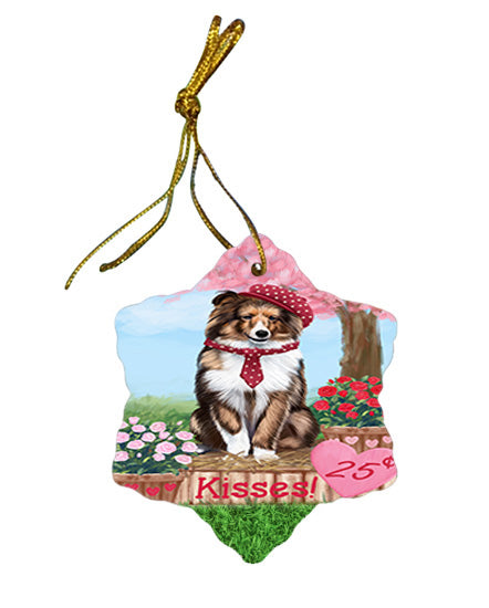 Rosie 25 Cent Kisses Shetland Sheepdog Star Porcelain Ornament SPOR56385