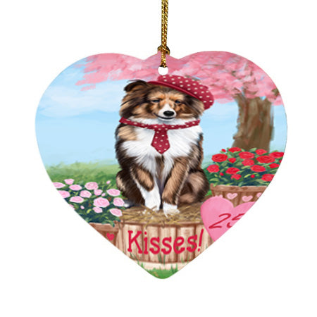 Rosie 25 Cent Kisses Shetland Sheepdog Heart Christmas Ornament HPOR56385
