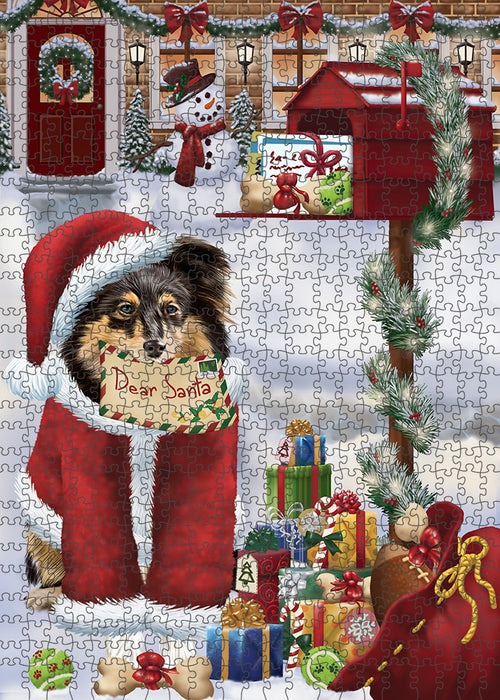 Shetland Sheepdog Dear Santa Letter Christmas Holiday Mailbox Puzzle with Photo Tin PUZL82868