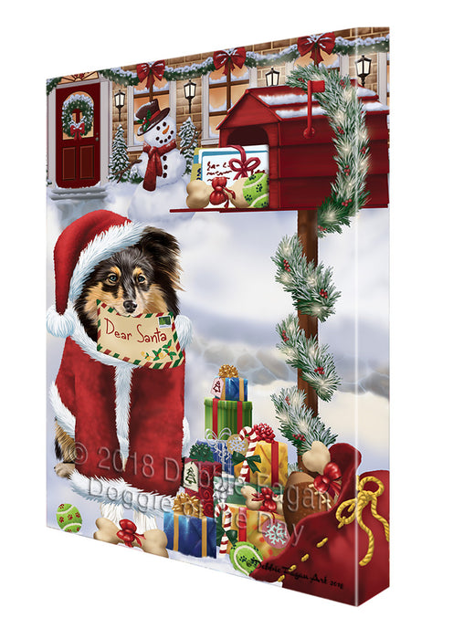 Shetland Sheepdog Dear Santa Letter Christmas Holiday Mailbox Canvas Print Wall Art Décor CVS103202