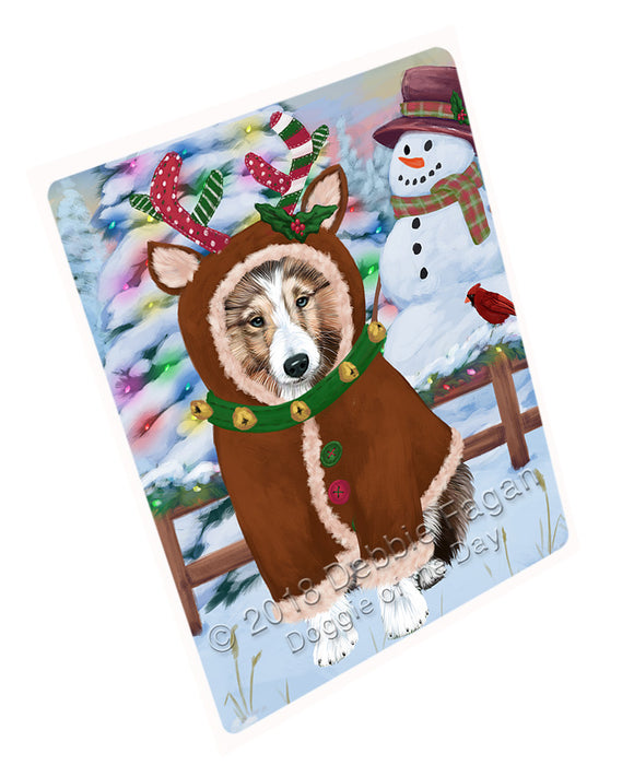 Christmas Gingerbread House Candyfest Shetland Sheepdog Magnet MAG74772 (Small 5.5" x 4.25")