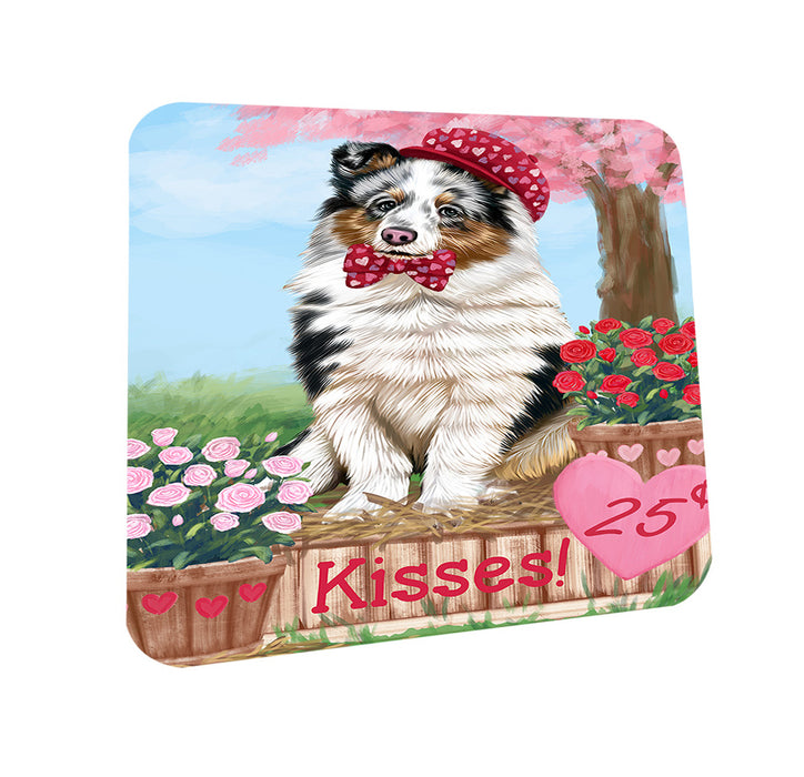 Rosie 25 Cent Kisses Shetland Sheepdog Coasters Set of 4 CST55988