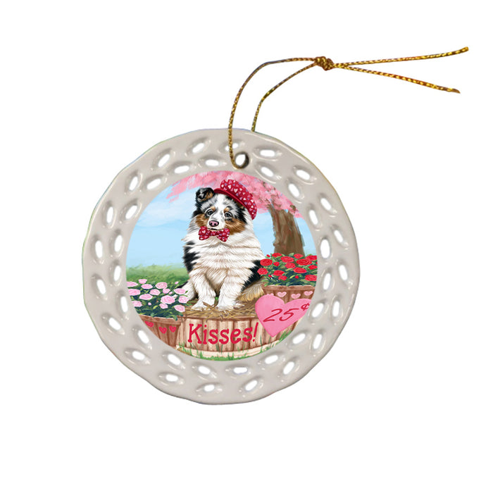 Rosie 25 Cent Kisses Shetland Sheepdog Ceramic Doily Ornament DPOR56386