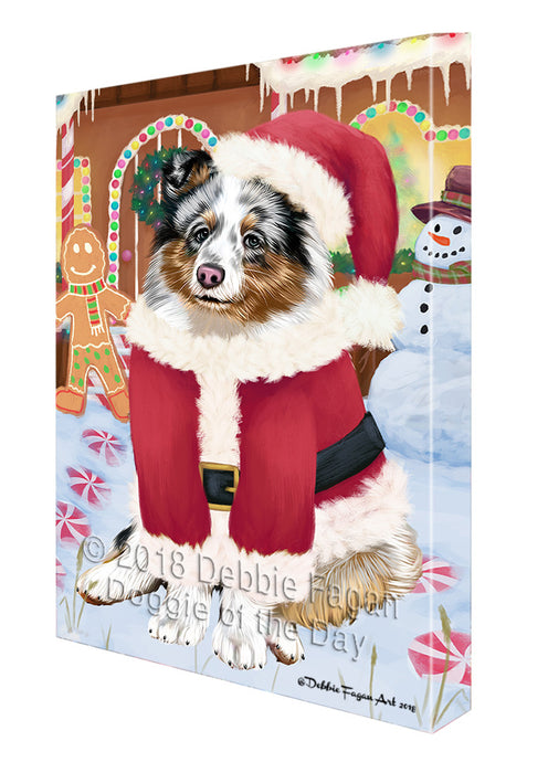 Christmas Gingerbread House Candyfest Shetland Sheepdog Canvas Print Wall Art Décor CVS131138