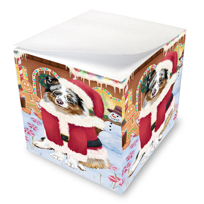 Christmas Gingerbread House Candyfest Shetland Sheepdog Note Cube NOC54618