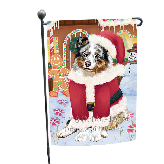 Christmas Gingerbread House Candyfest Shetland Sheepdog Garden Flag GFLG57174