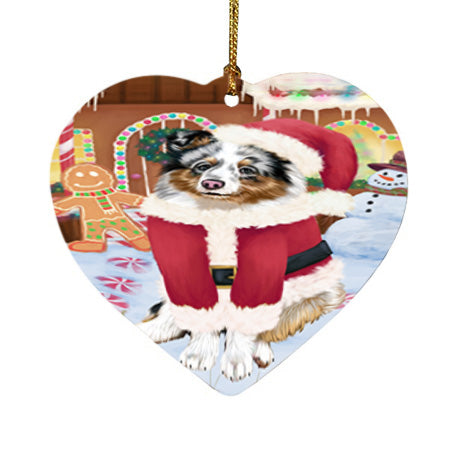Christmas Gingerbread House Candyfest Shetland Sheepdog Heart Christmas Ornament HPOR56902