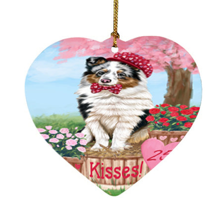 Rosie 25 Cent Kisses Shetland Sheepdog Heart Christmas Ornament HPOR56386