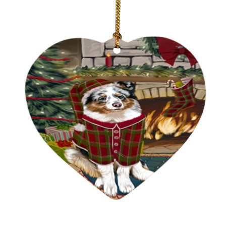 The Stocking was Hung Shetland Sheepdog Heart Christmas Ornament HPOR55969