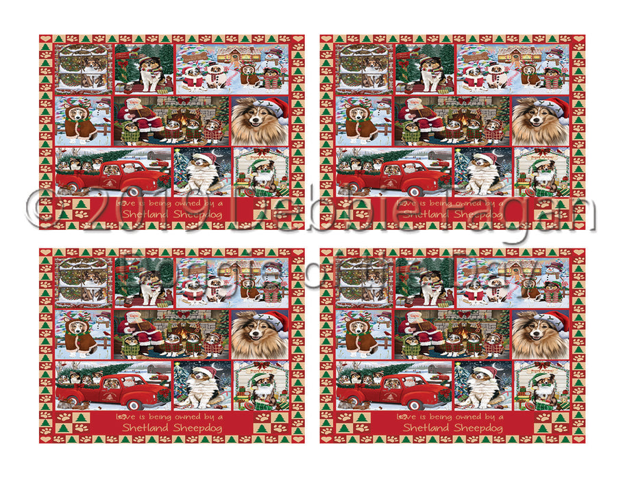 Love is Being Owned Christmas Shetland Sheepdogs Placemat