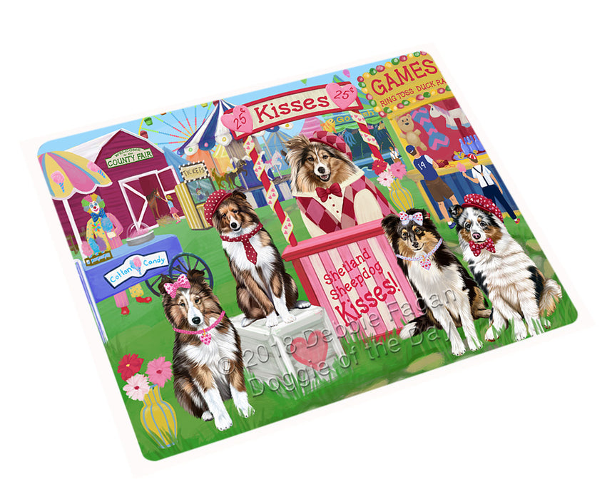 Carnival Kissing Booth Shetland Sheepdogs Magnet MAG72912 (Small 5.5" x 4.25")