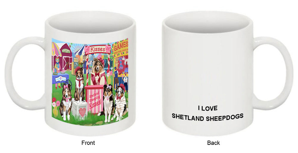 Carnival Kissing Booth Shetland Sheepdogs Coffee Mug MUG51323