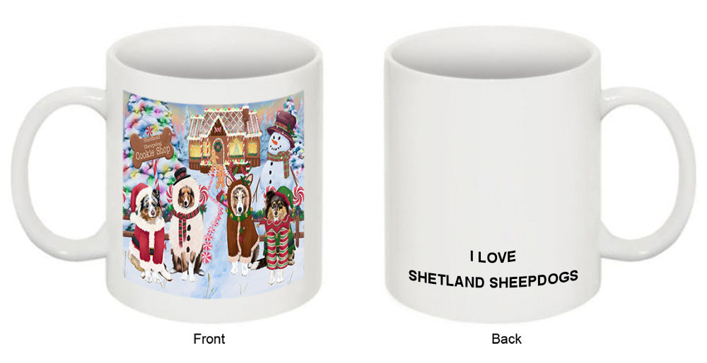 Holiday Gingerbread Cookie Shop Shetland Sheepdogs Coffee Mug MUG52017