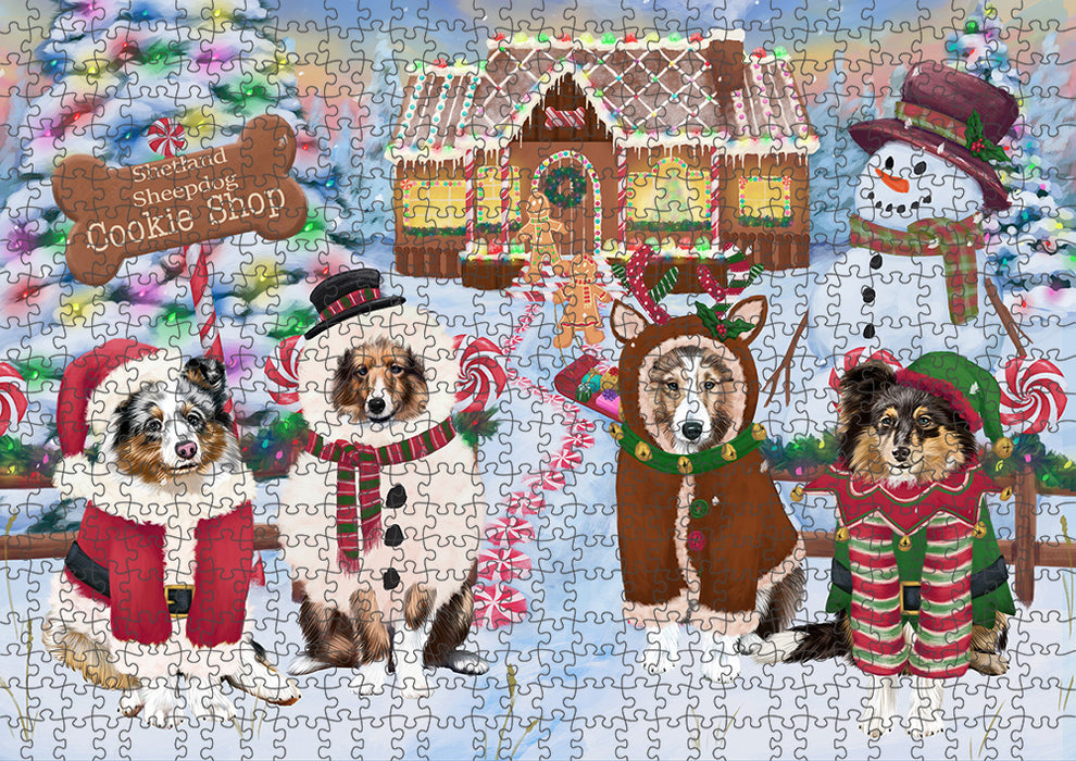 Holiday Gingerbread Cookie Shop Shetland Sheepdogs Puzzle  PUZL94676