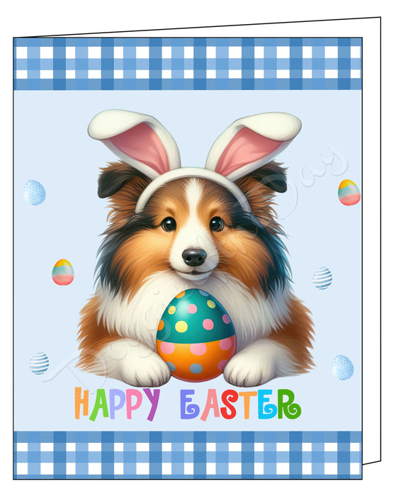 Shetland Sheepdog Dog Easter Day Greeting Cards and Note Cards with Envelope - Easter Invitation Card with Multi Design Pack