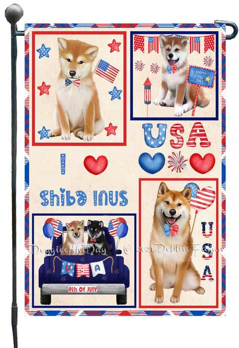 4th of July Independence Day I Love USA Shiba Inu Dogs Garden Flag GFLG66939