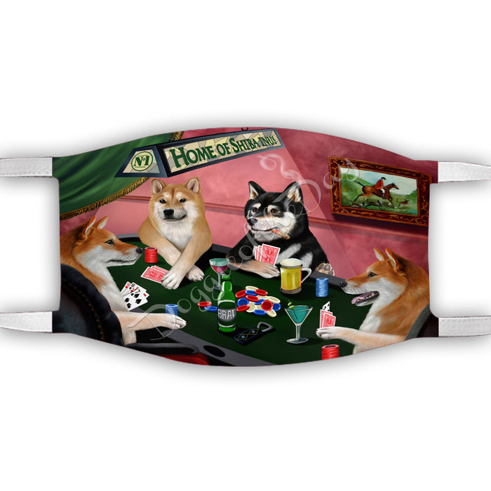 Home of Shiba Inu Dogs Playing Poker Face Mask FM49822