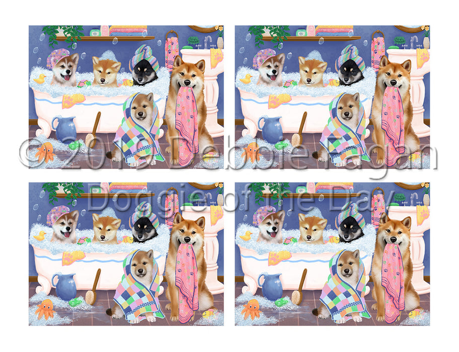Rub A Dub Dogs In A Tub Shiba Inu Dogs Placemat