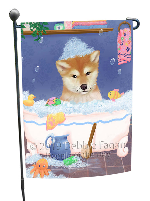 Rub A Dub Dog In A Tub Shiba Inu Dog Garden Flag GFLG66302