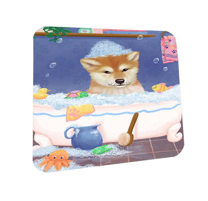 Rub A Dub Dog In A Tub Shiba Inu Dog Coasters Set of 4 CST57404